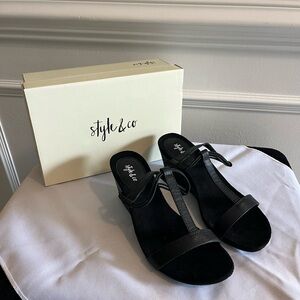 Style & Co. Elegant Black Sandals (never worn)